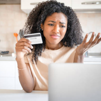 One shocked black woman worried about credit card debt