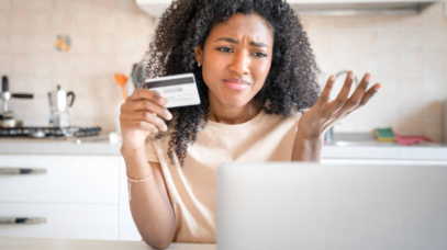One shocked black woman worried about credit card debt